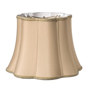10" Vintage Gold Melon Scallop Shantung Lampshade