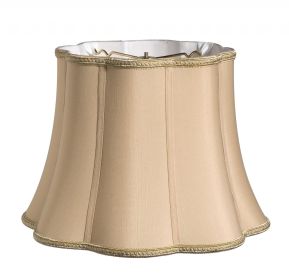 12" Vintage Gold Melon Scallop Shantung Lampshade