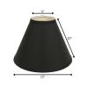 15" Jet Black Deep Cone Slanted No Shantung Lampshade
