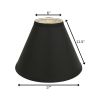 17" Jet Black Deep Cone Slanted No Shantung Lampshade