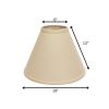 19" Parchment Biege Deep Cone Slanted Linen Lampshade