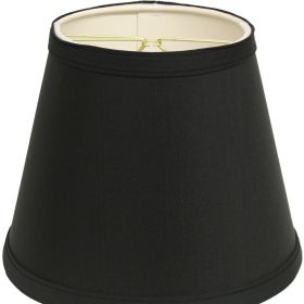 10" Black with White  Empire Hardback Slanted Shantung Lampshade