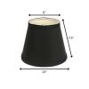 10" Black with White  Empire Hardback Slanted Shantung Lampshade
