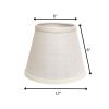 12" White Empire Hardback Slanted Linen Lampshade WF