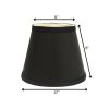 12" Black with White Hardback Empire Slanted Slanted Shantung Lampshade