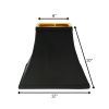 12" Black with Gold Lining Square Bell Shantung Lampshade