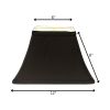 12" Black with White Lining Rectangle Bell Shantung Lampshade