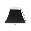 14" Black with White Lining Rectangle Bell Shantung Lampshade