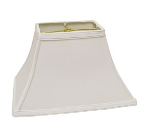 14" White Rectangle Bell No Slub Lampshade