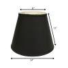 14" Black with White  Empire Deep Slanted Shantung Lampshade