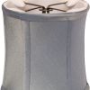6" Blue Steel Set of 6 Corset Drum Chandelier Dupioni Lampshades