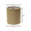4" Taupe Grasscloth Set of 6 Drum Chandelier Lampshades