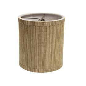 4" Taupe Grasscloth Set of 6 Drum Chandelier Lampshades
