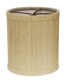 4" Ivory Grasscloth Set of 6 Drum Chandelier Lampshades