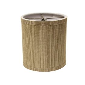 5" Taupe Grasscloth Set of 6 Drum Chandelier Grasscloth Lampshades