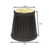 4" Black and Gold Set of 6 Slanted Pleat Chandelier Silk Lampshades