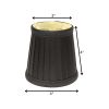 4" Black and Gold of 6 Slanted Pleat Chandelier Silk Lampshades