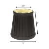 5" Black and Gold Set of 6 Slanted Pleat Chandelier Silk Lampshades