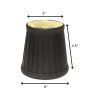 6" Black and Gold Set of 6 Slanted Pleat Chandelier Silk Lampshades