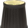 6" Black and Gold Set of 6 Slanted Pleat Chandelier Silk Lampshades