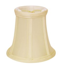 6" Ivory Slanted Set of 6 Chandelier Dupioni Lampshades