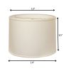 14" White Throwback Drum Linen Lampshade