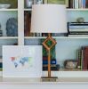 14" White Throwback Drum Linen Lampshade