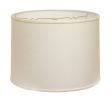 15" White Throwback Drum Linen Lampshade