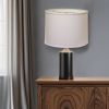 14" White Rounded Empire Slanted Linen Lampshade