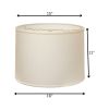 16" White Throwback Drum Linen Lampshade