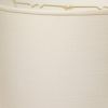 16" White Throwback Drum Linen Lampshade