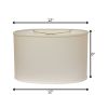 12" White Throwback Oval Linen Lampshade