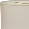 12" White Throwback Oval Linen Lampshade