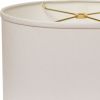 14" White Throwback Oval No Slub Lampshade