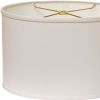 14" White Throwback Oval No Slub Lampshade
