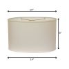 14" White Throwback Oval Linen Lampshade