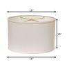 16" White Throwback Oval No Slub Lampshade