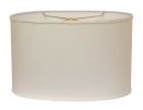 16" White Throwback Oval Linen Lampshade