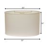 16" White Throwback Oval Linen Lampshade