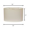 18" White Throwback Oval Linen Lampshade