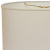 18" White Throwback Oval Linen Lampshade
