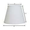8" White Hardback Empire No Slub Lampshade