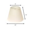 10" White Hardback Empire Linen Lampshade