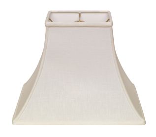 10" White Premium Square Bell Slanted Linen Lampshade