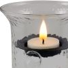4" Clear Hammered Glass Tabletop Hurricane Candle Holder With Candle