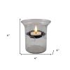 4" Clear Hammered Glass Tabletop Hurricane Candle Holder With Candle