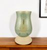 14" Green Mercury Glass Centerpiece Hurricane Candle Holder With Candle