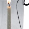 12" Light Gray Seeded Glass Centerpiece Taper Candle Holder With Candle