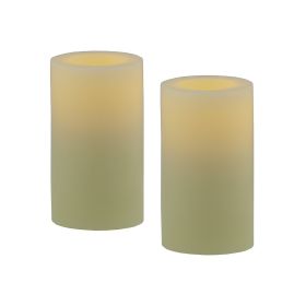 Set of Two Ivory Flameless Pillar Candle