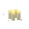Set of Four Ivory Flameless Pillar Candles